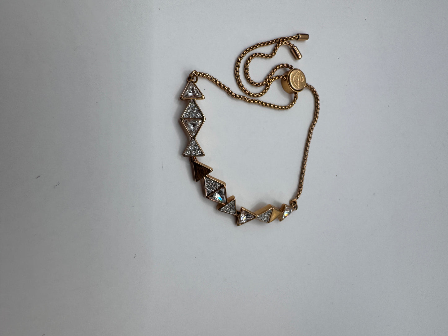 Swarovski Gold Tone Triangle Crystal Bracelet