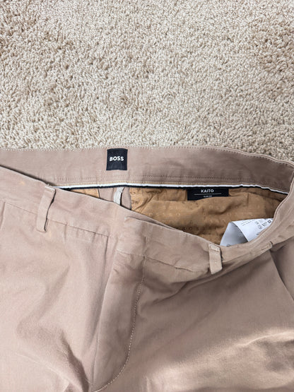 BOSS Hugo Boss Kaito Slim Fit Pants – Size 32R, Taupe/Beige, Dress Chinos