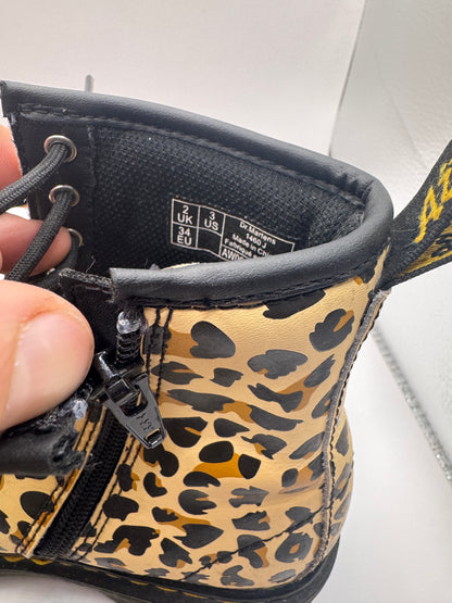 Dr. Martens 1460 Pascal Leopard Girls Combat Boots – EU 34 / US 3