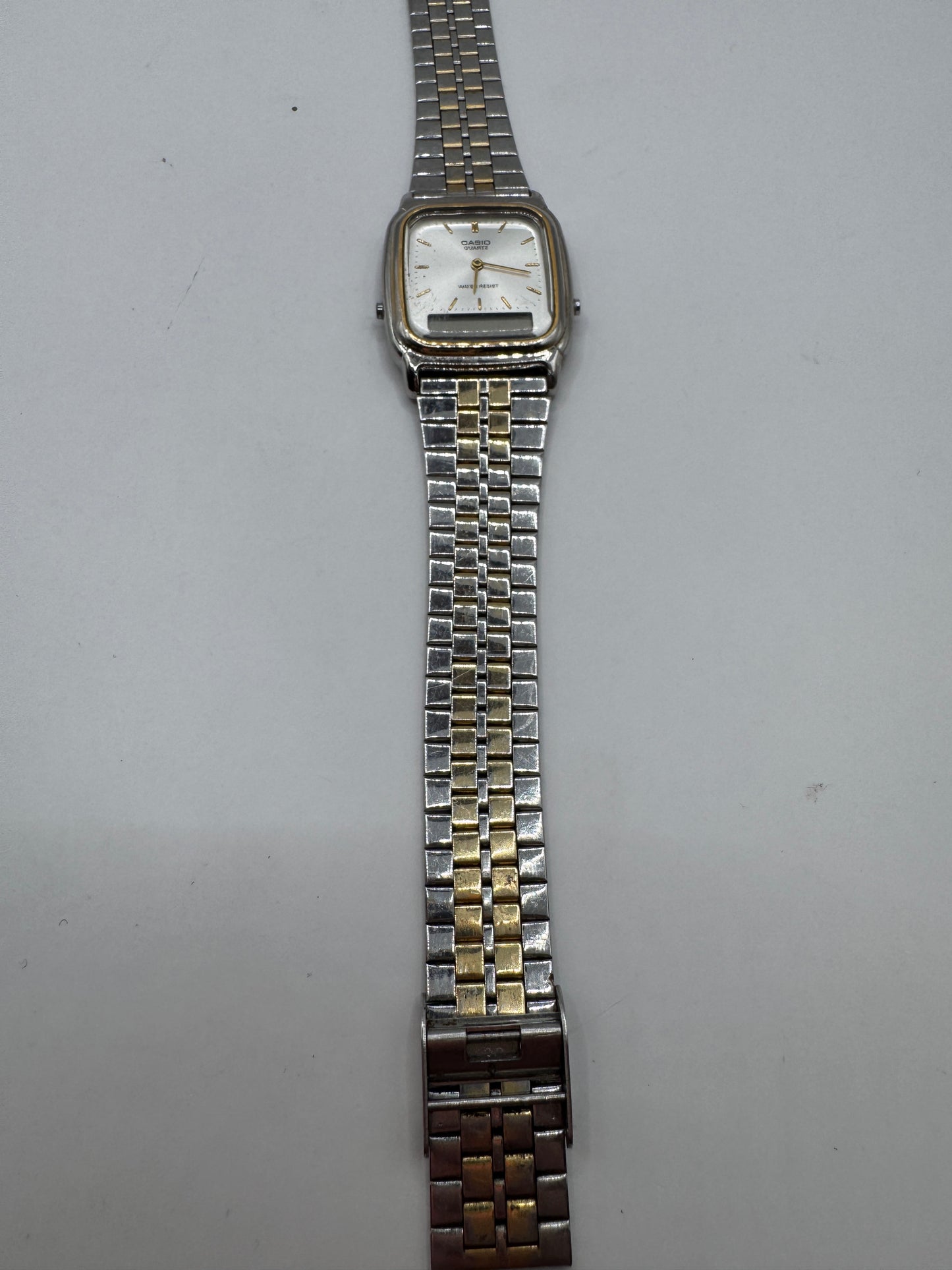 Vintage Casio 306 AQ-307 Watch – Two-Tone Stainless Steel, Good Condition