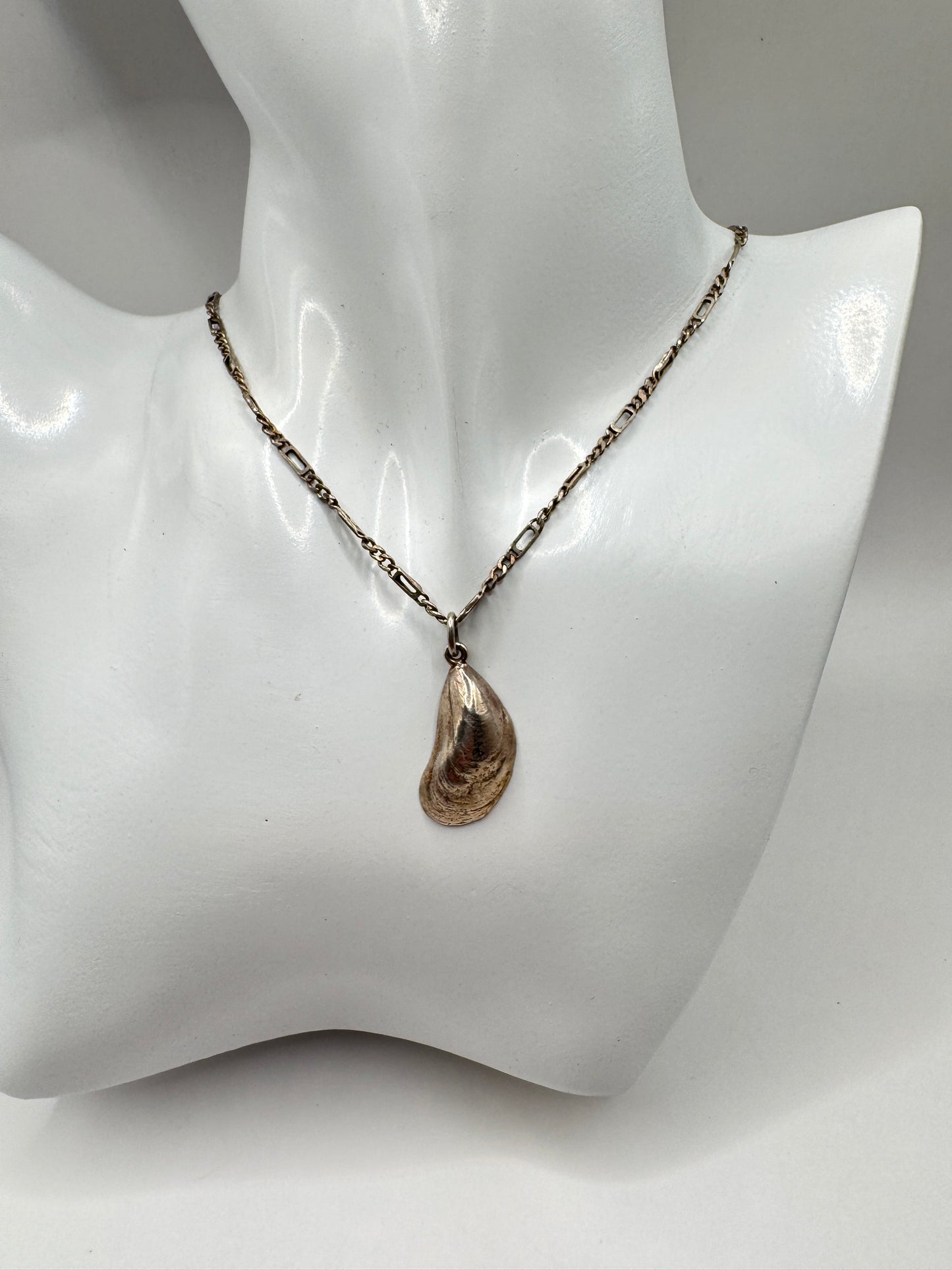 Vintage Sterling Silver Shell Necklace – 925, Organic Pendant