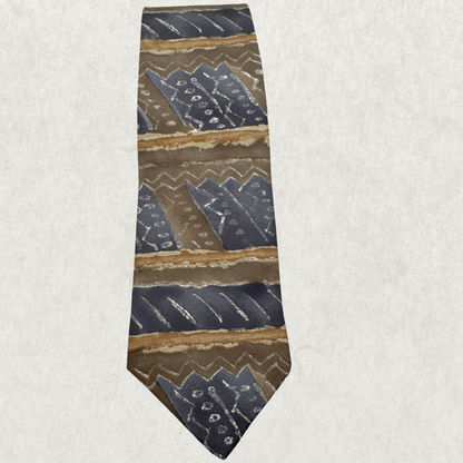 Vintage Cristafaro Silk Tie – 100% Silk, Earth Tone Abstract Pattern