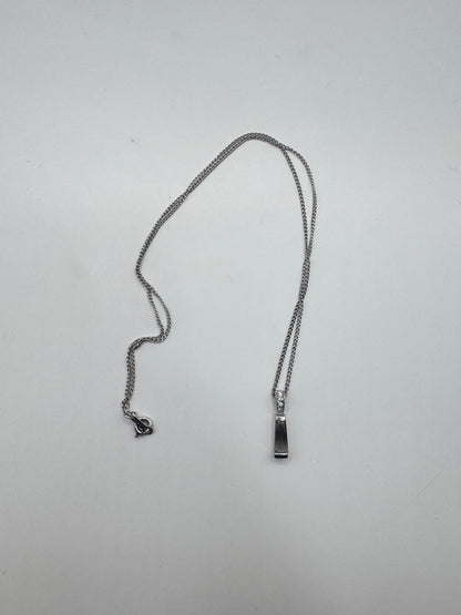 Vintage Sterling Silver Necklace with Crystal Pendant – 925