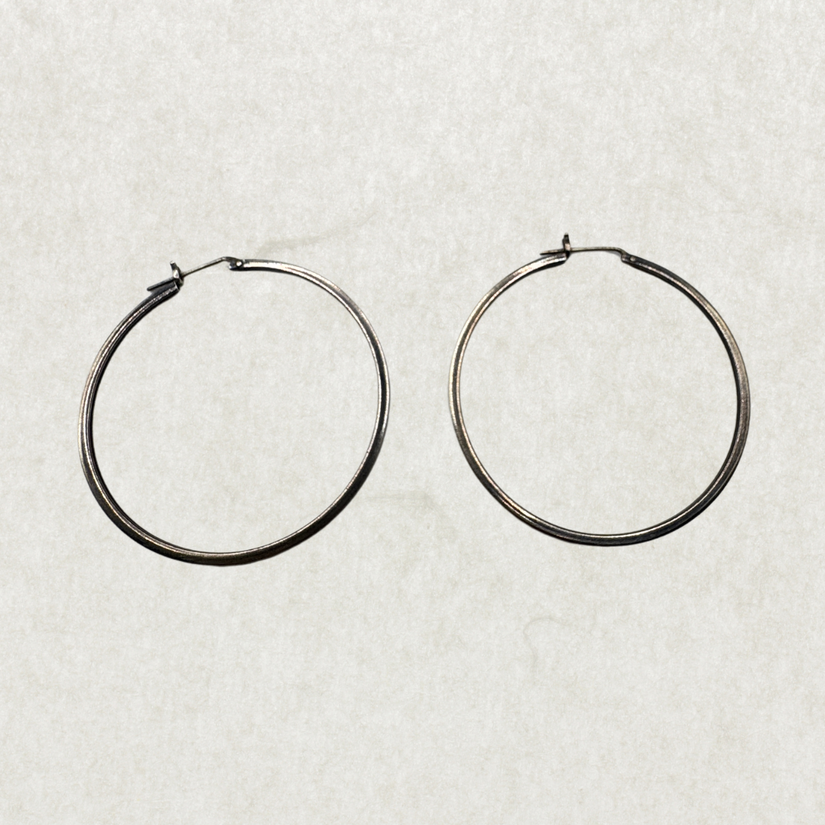 Vintage Large Sterling Silver Hoop Earrings – Excellent Condition