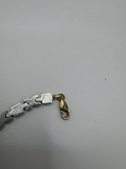 Vintage Two-Tone Sterling Silver Bracelet – Italy 925, Silver & Gold Plated