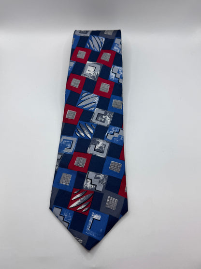 Vintage Guy Laroche Paris 100% Silk Geometric Tie, 54” x 4” – Excellent Condition