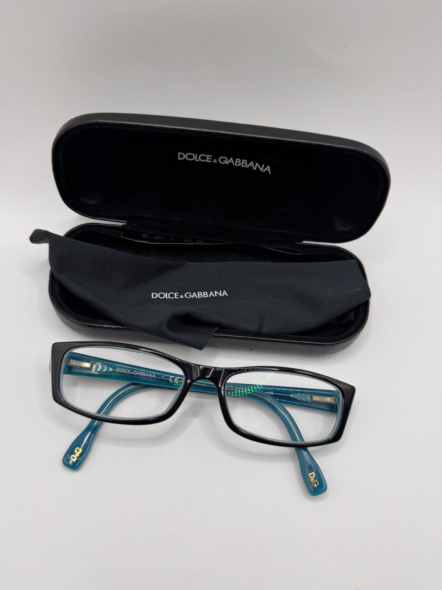Dolce & Gabbana DD1212 1870 Eyeglasses – Black/Blue (Frame Only, Prescription Lenses Installed)