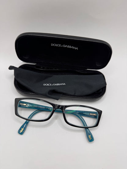 Dolce & Gabbana DD1212 1870 Eyeglasses – Black/Blue (Frame Only, Prescription Lenses Installed)