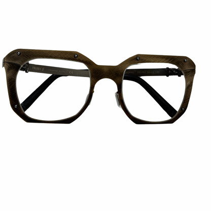 Rare Pugnale Signorino Cross Frosted Nickel Eyeglass Frame 2019 Handmade in Italy Titanium & Acetate 50□22