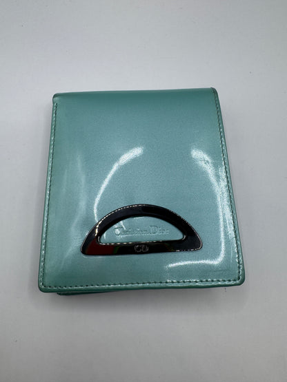 Authentic Christian Dior Wallet – 1970s/80s, Aqua Patent Leather, Excellent Condition