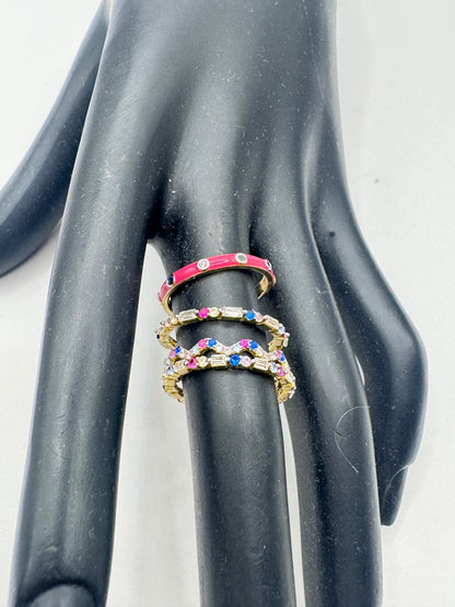 Set of 4 Sterling Silver Stacking Rings – Size 7, Excellent Condition