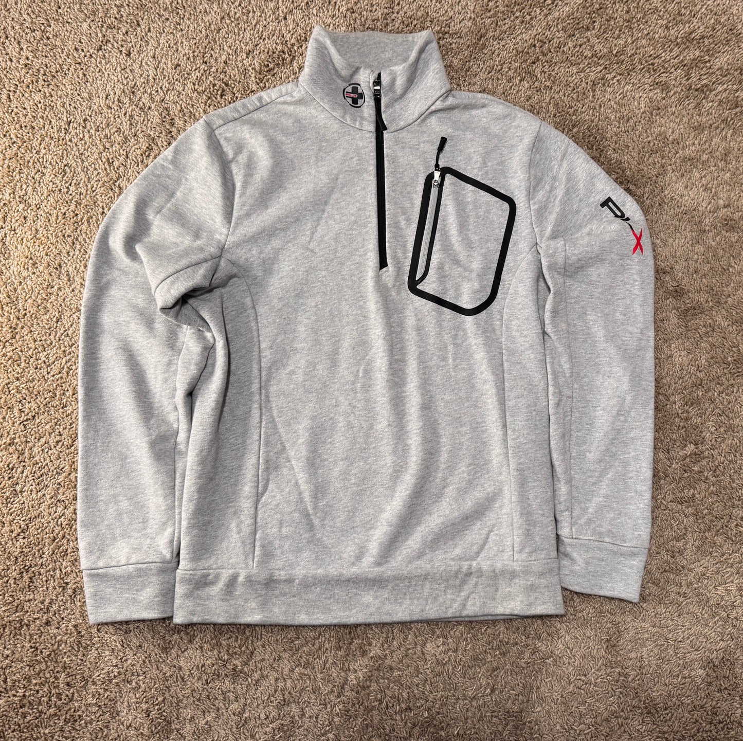 RLX Ralph Lauren Quarter-Zip Pullover – Size S, Grey, Zip Pocket