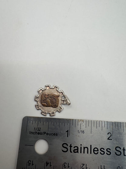 Vintage Sterling Silver Tribal Sun Pendant with Carved Face