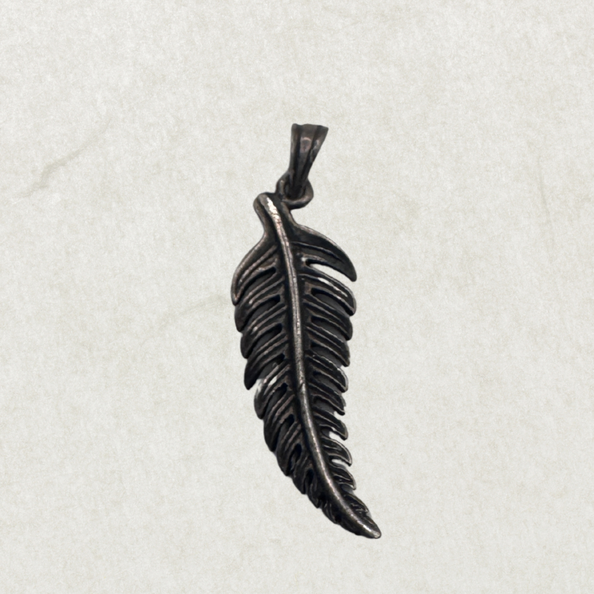 Vintage Sterling Silver 925 Feather Pendant
