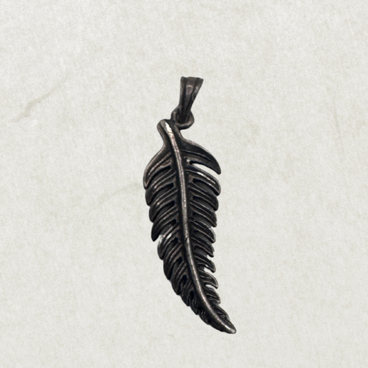 Vintage Sterling Silver 925 Feather Pendant