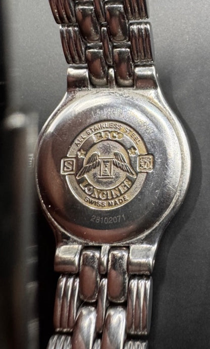 Vintage Longines Ladies Watch ~1990s – Stainless Steel Bracelet, Date Window, Used with Glass Defect