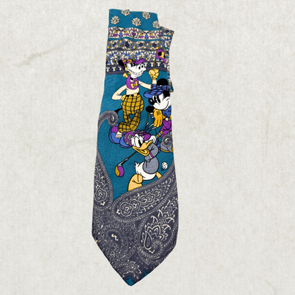 Vintage Disney Mickey Unlimited Tie – Golf Theme, 100% Polyester, 55” x 3.5”
