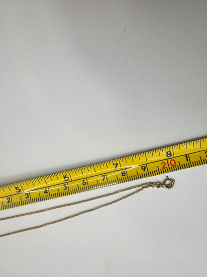 Gold-Plated Sterling Silver(925) Necklace with Black Stone Pendant