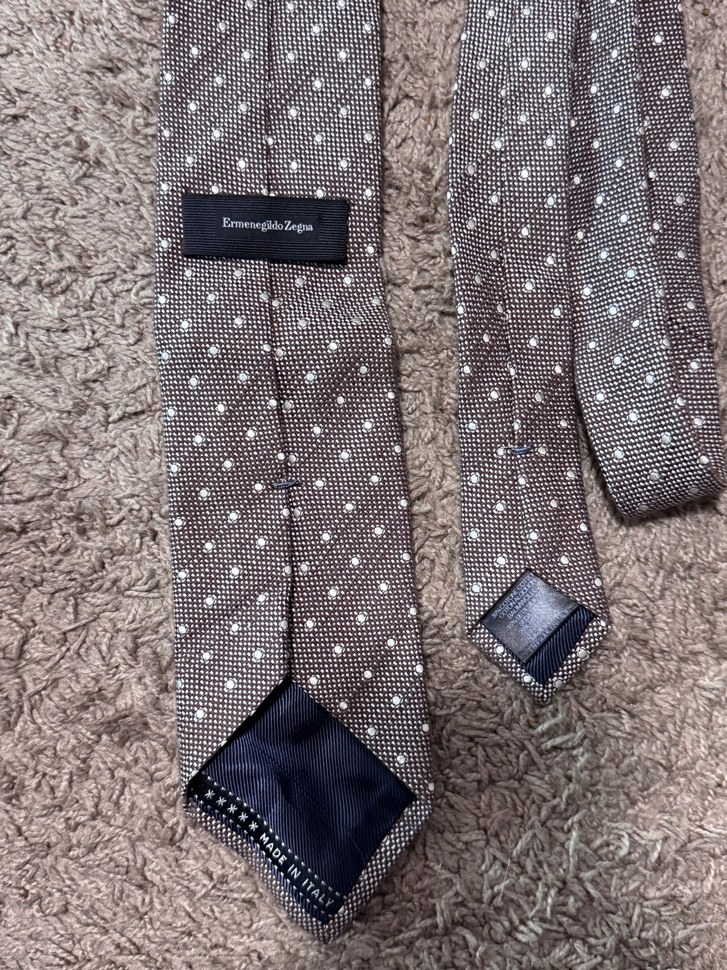 Ermenegildo Zegna Silk Polka Dot Tie, 59” x 3” – Excellent Condition