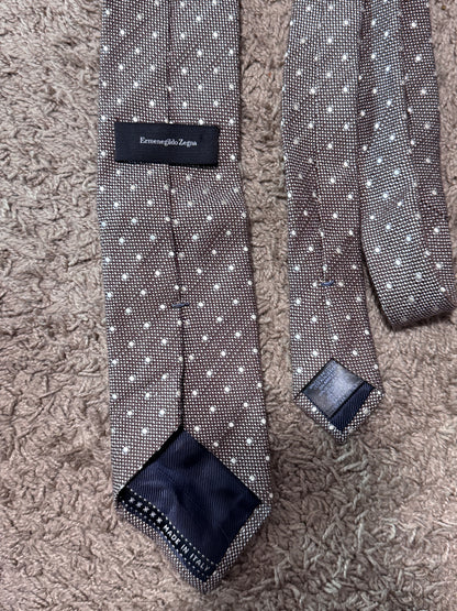 Ermenegildo Zegna Silk Polka Dot Tie, 59” x 3” – Excellent Condition