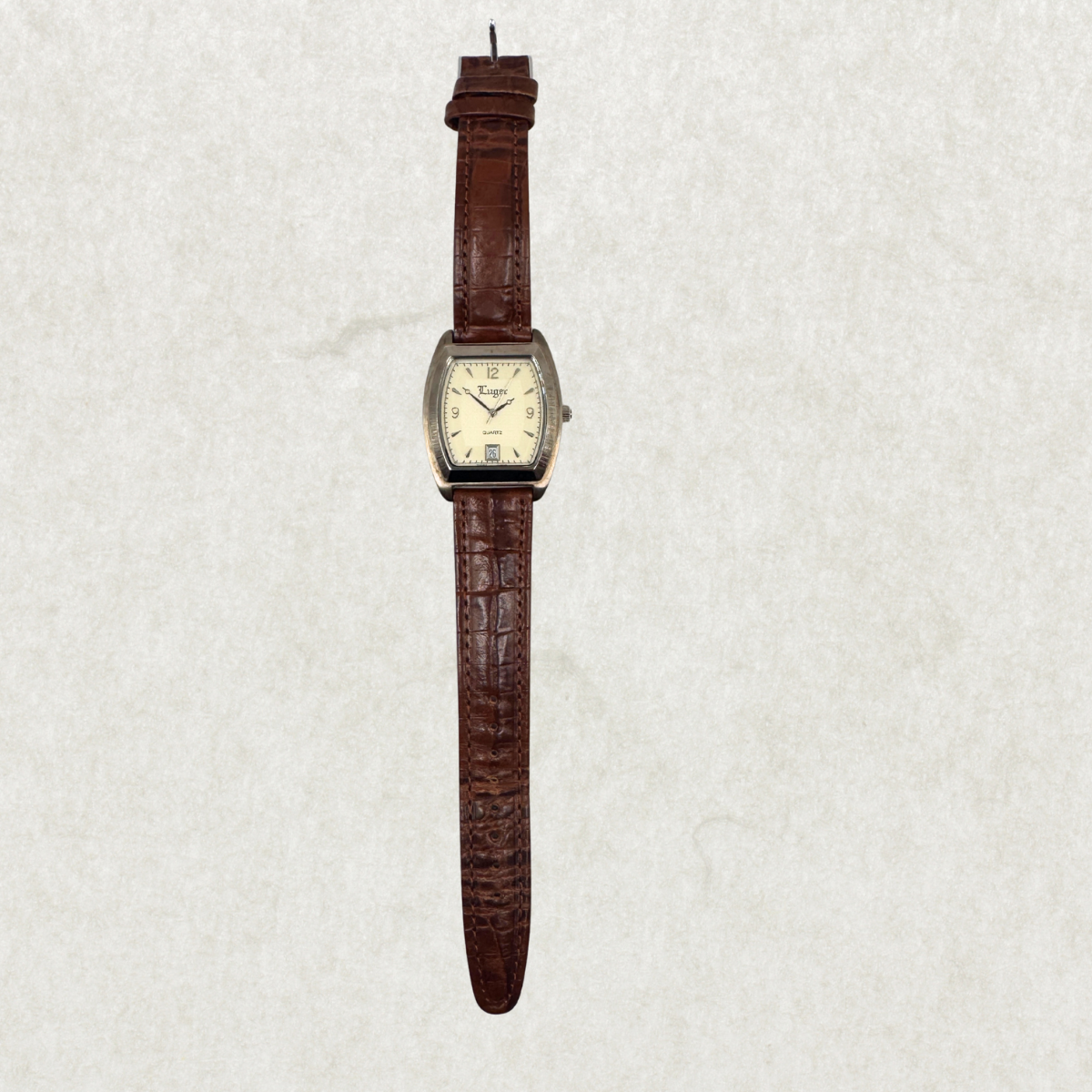 Vintage Luger Swiss Men’s Watch – Classic Design, Brown Leather Strap