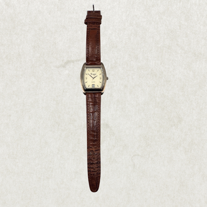 Vintage Luger Swiss Men’s Watch – Classic Design, Brown Leather Strap
