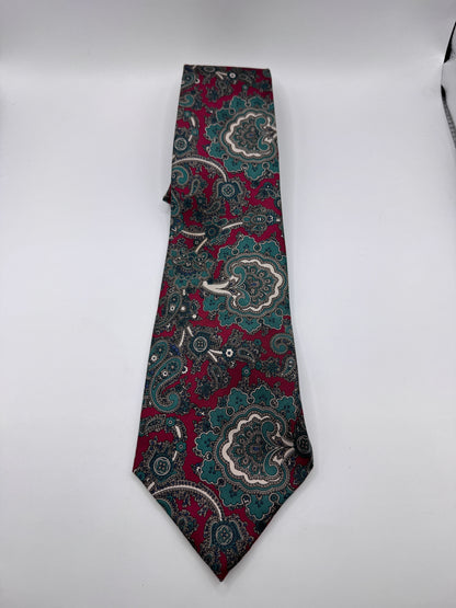 Vintage Amedeo D’Agostini Silk Tie – 100% Silk, Paisley Pattern