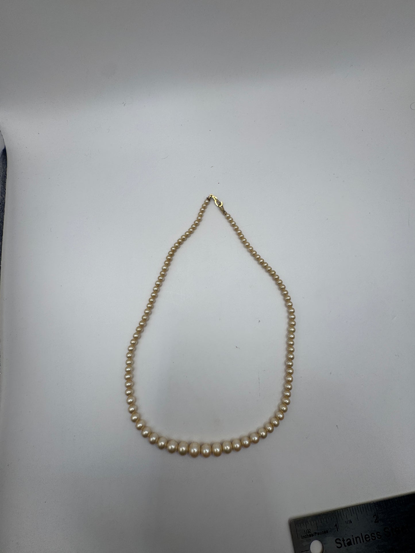 Vintage Natural Pearl Necklace – Painted, Excellent Condition