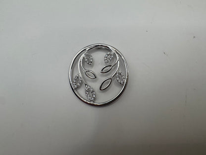 Vintage Large Sterling Silver Pendant with Natural Diamonds – Excellent Condition