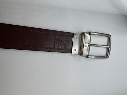 Tommy Hilfiger Men’s Reversible Leather Belt – Black & Brown, 37.5” x 1.5”