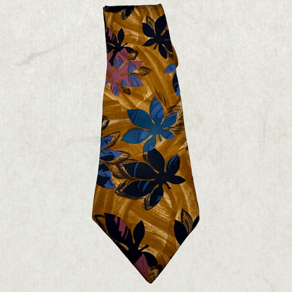 Vintage Boulevard Club Platinum Collection Silk Tie – Bold Floral, 56” x 4”