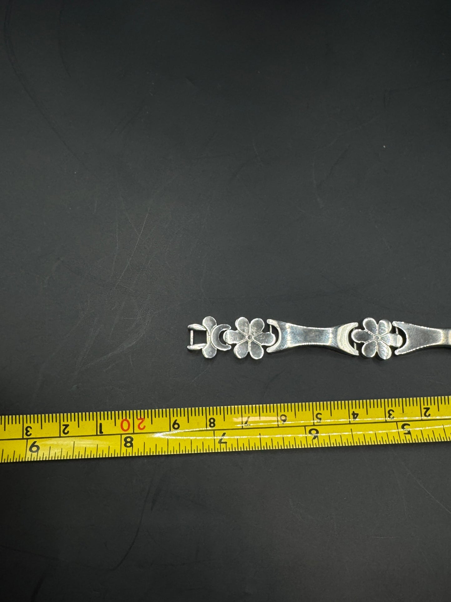 Vintage Mexican Sterling Silver 925 Bracelet – Floral Link Design, Taxco Style, Mid-Century