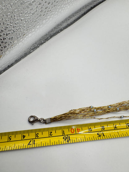 Vintage Multi-Strand Necklace with Turquoise & Pearl Beads – 925 Clasp