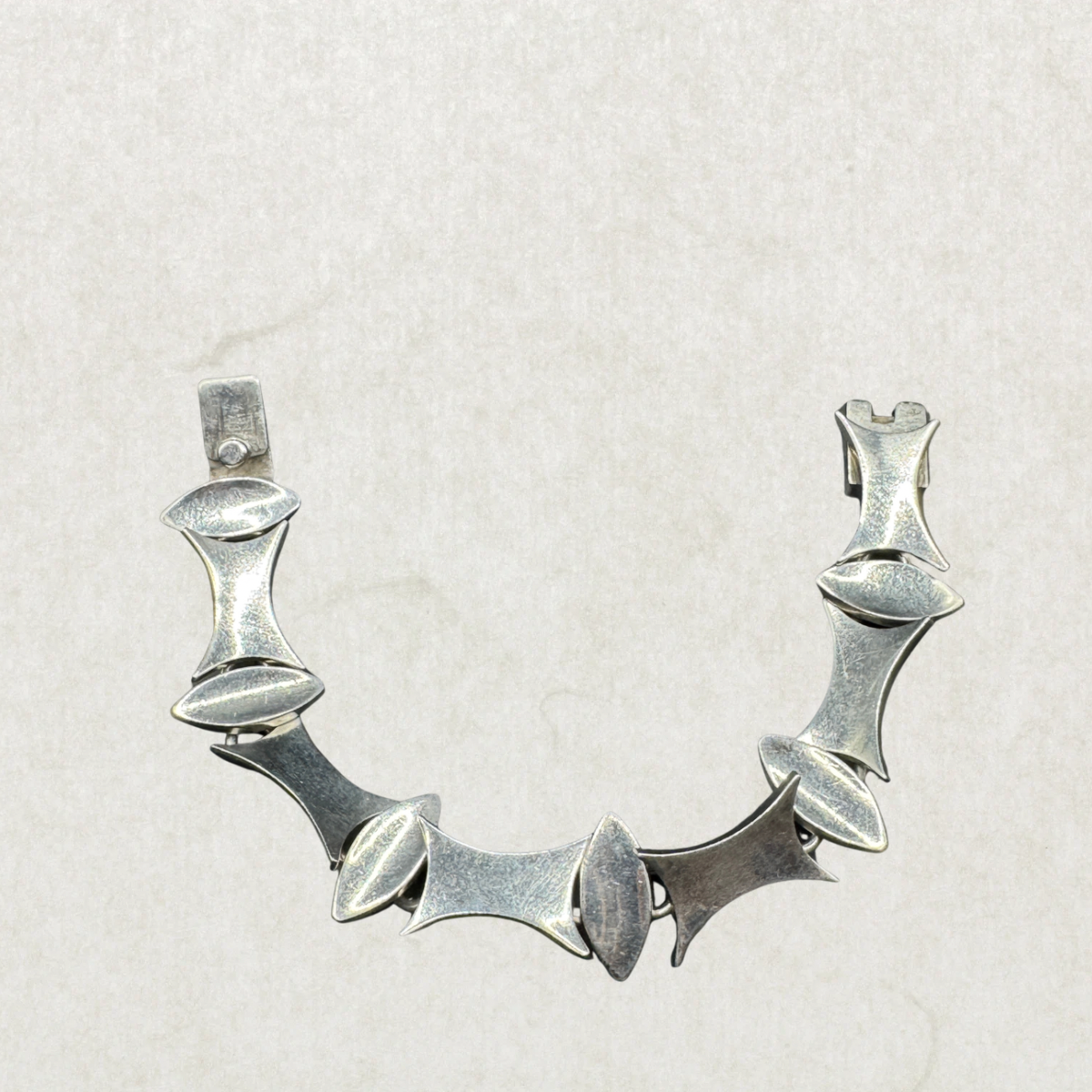 Vintage Taxco Mexico Bracelet – Modernist Link Design, Sterling Silver 925, 50.6g