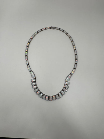 Vintage Opal Cleopatra Necklace – Sterling Silver