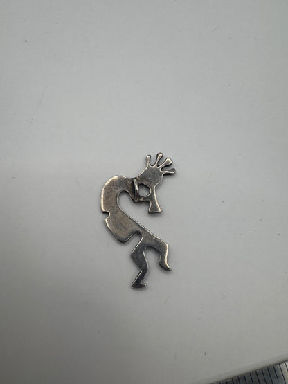 Large Sterling Silver Kokopelli Pendant – Vintage Native-Inspired Design