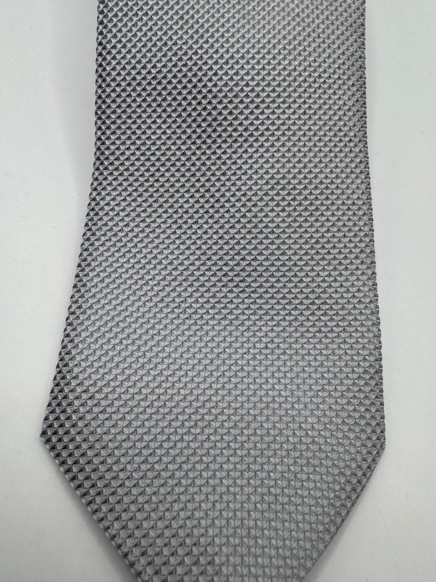 Vintage Zanetti Italian Silk Tie – Silver, 58” x 3.25”, Made in Italy