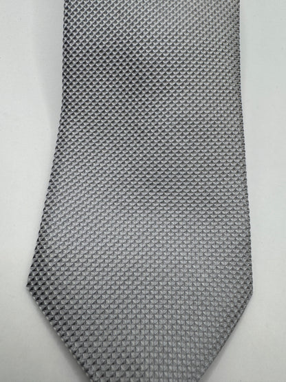 Vintage Zanetti Italian Silk Tie – Silver, 58” x 3.25”, Made in Italy