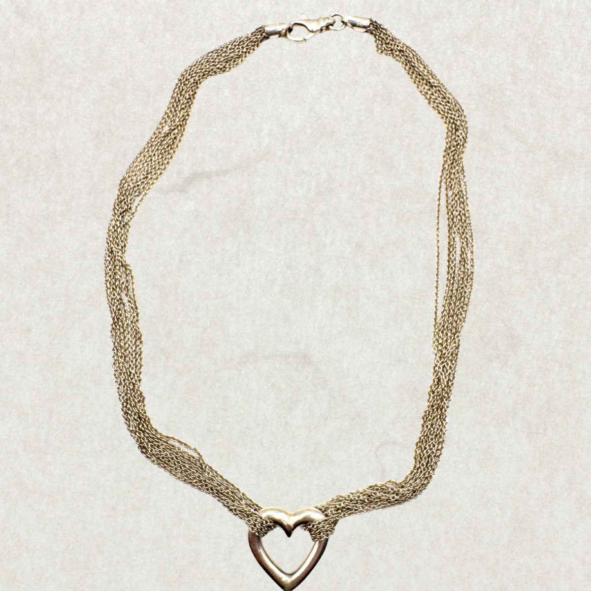 Vintage Heavy Sterling Silver Necklace with Heart – Italy 925