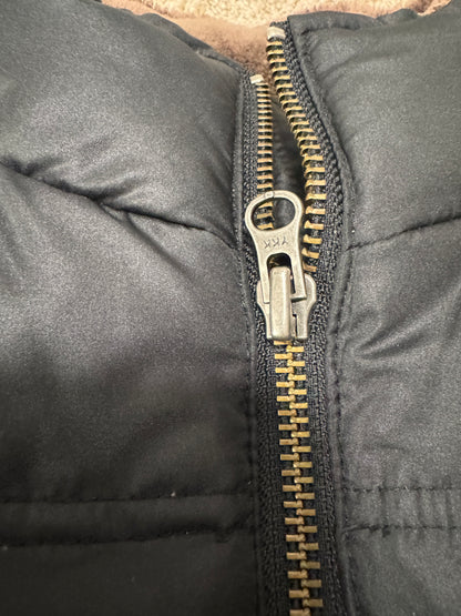 Vintage Pronto Uomo Men’s Puffer Vest – Size S, Navy, Fleece Lined, Snap Pockets