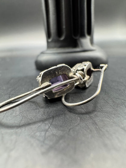 Sterling Silver Amethyst Drop Earrings