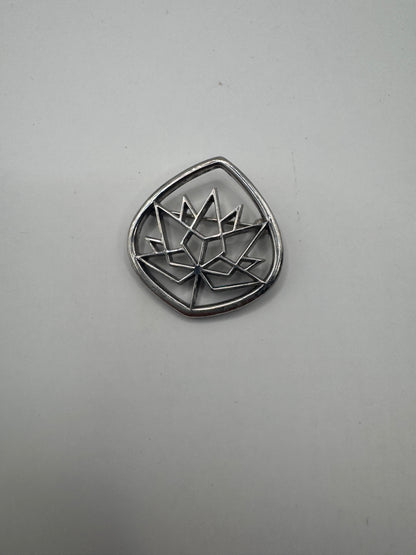 Vintage Birks 925 Sterling Silver Geometric Maple Leaf Brooch