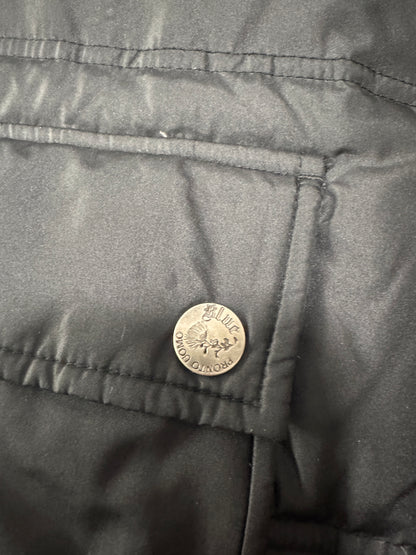 Vintage Pronto Uomo Men’s Puffer Vest – Size S, Navy, Fleece Lined, Snap Pockets