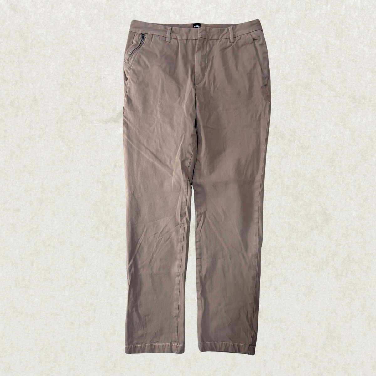 BOSS Hugo Boss Kaito Slim Fit Pants – Size 32R, Taupe/Beige, Dress Chinos