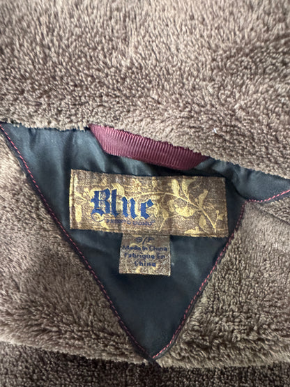 Vintage Pronto Uomo Men’s Puffer Vest – Size S, Navy, Fleece Lined, Snap Pockets