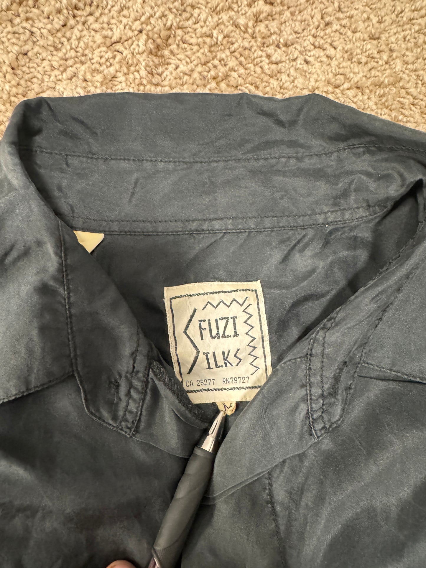 Vintage Fuzi Silks Men’s Shirt – 100% Silk, 70s-80s, Size M-L