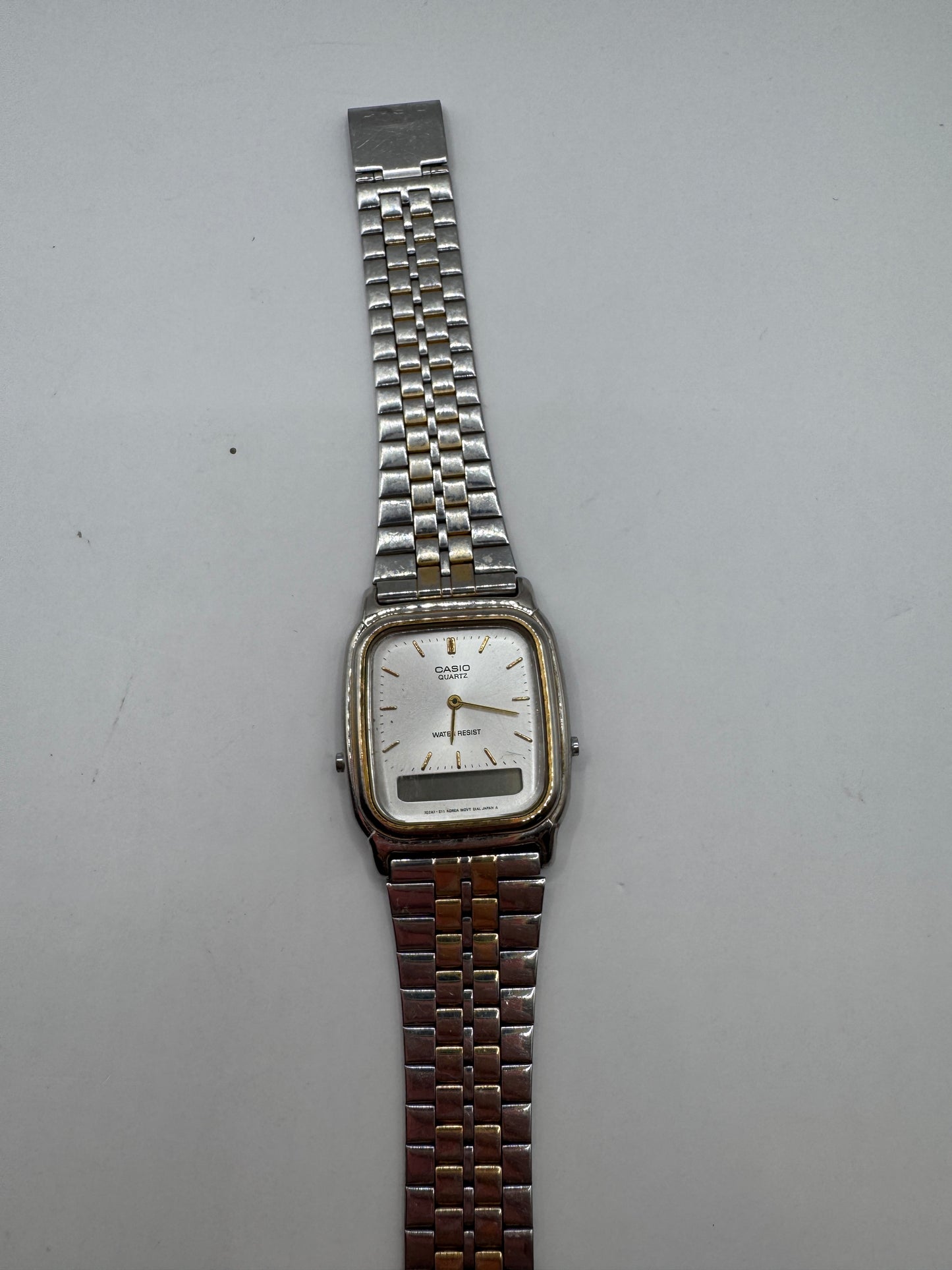 Vintage Casio 306 AQ-307 Watch – Two-Tone Stainless Steel, Good Condition