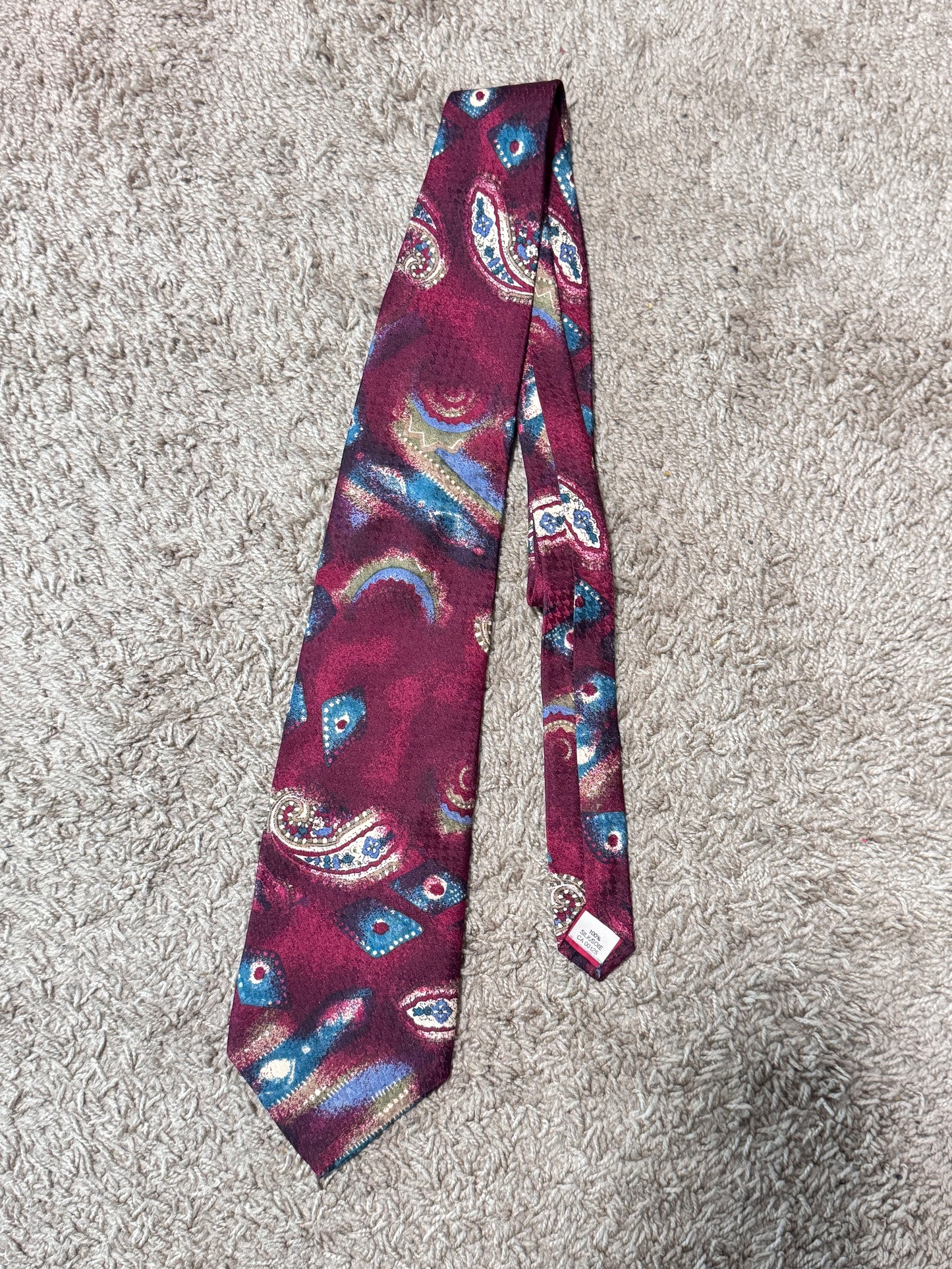 Vintage Rossetti 100% Silk Paisley Tie, 56” x 3.5” – Excellent Condition