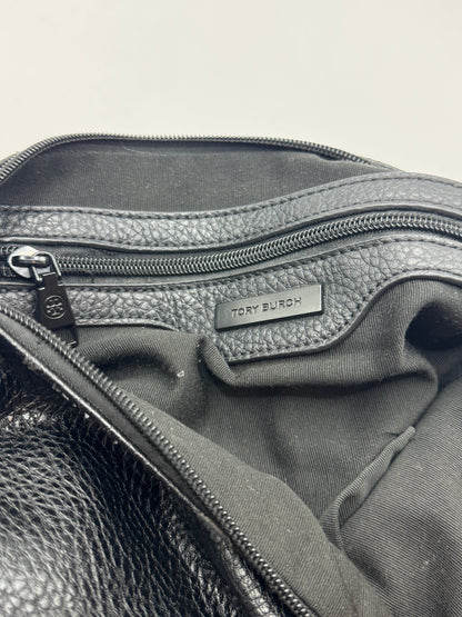 Vintage Tory Burch Black Pebbled Leather Shoulder Bag – Crossbody Hobo Purse – 13” x 10”