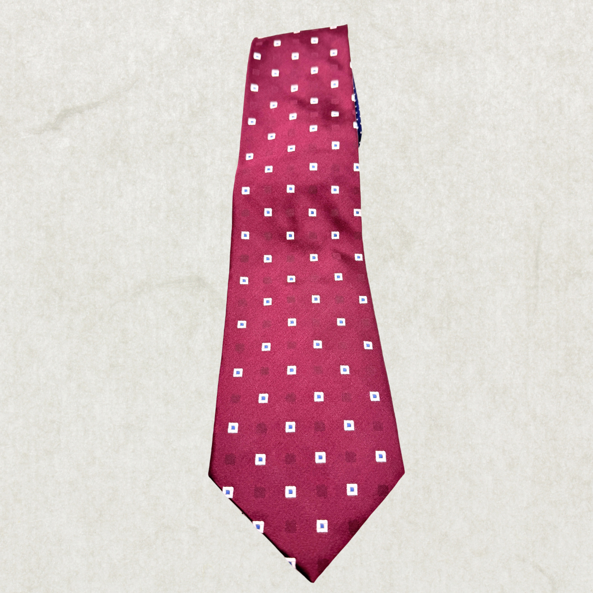 Vintage Tommy Hilfiger 100% Silk Tie – Burgundy & Navy Double-Sided, 56” x 3.5”